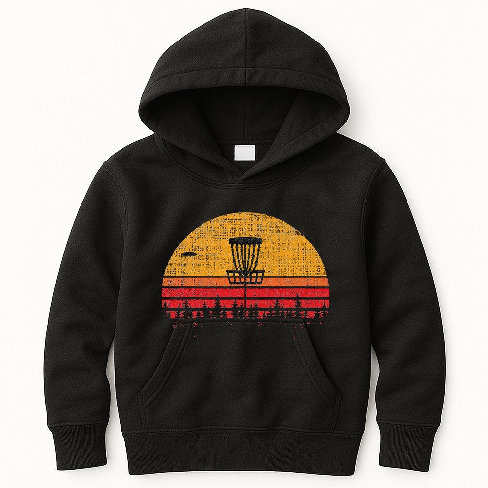 Vintage Retro Frolf Frisbee Disc Golf Kids Hoodie
