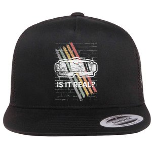 Virtual Reality For A Vr Gamer Flat Bill Trucker Hat