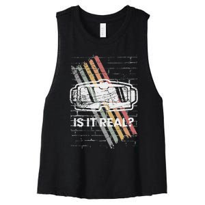 Virtual Reality For A Vr Gamer Women's Racerback Cropped Tank