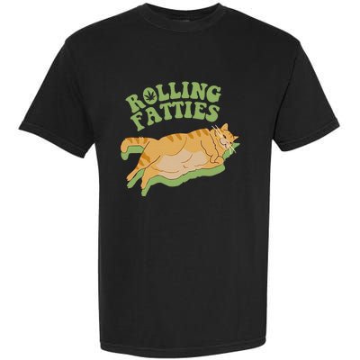 Vintage Rolling Fatties Cat Retro Kitty Kitten Meow Garment-Dyed Heavyweight T-Shirt