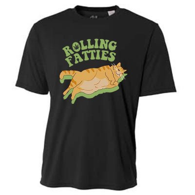 Vintage Rolling Fatties Cat Retro Kitty Kitten Meow Cooling Performance Crew T-Shirt