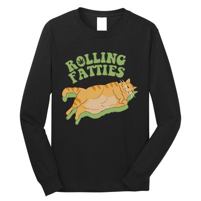 Vintage Rolling Fatties Cat Retro Kitty Kitten Meow Long Sleeve Shirt