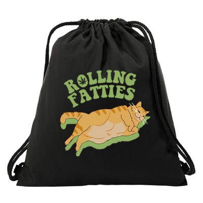 Vintage Rolling Fatties Cat Retro Kitty Kitten Meow Drawstring Bag