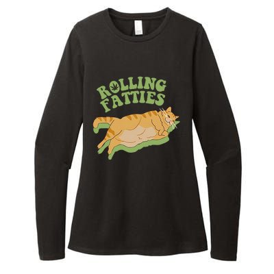 Vintage Rolling Fatties Cat Retro Kitty Kitten Meow Womens CVC Long Sleeve Shirt