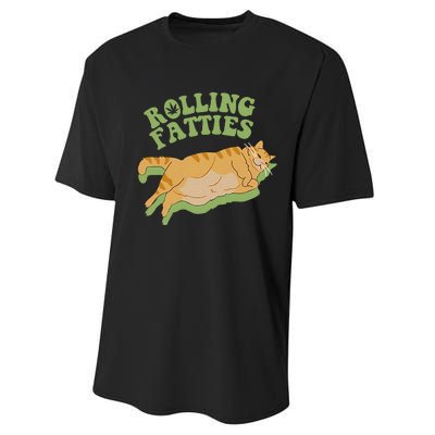 Vintage Rolling Fatties Cat Retro Kitty Kitten Meow Performance Sprint T-Shirt