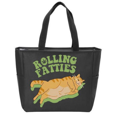 Vintage Rolling Fatties Cat Retro Kitty Kitten Meow Zip Tote Bag