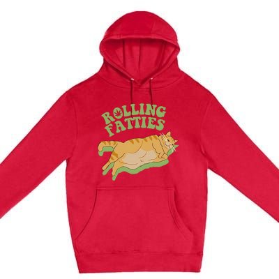 Vintage Rolling Fatties Cat Retro Kitty Kitten Meow Premium Pullover Hoodie