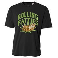 Vintage Rolling Fatties Cat Retro Kitty Kitten Cooling Performance Crew T-Shirt