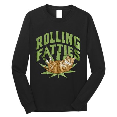 Vintage Rolling Fatties Cat Retro Kitty Kitten Long Sleeve Shirt