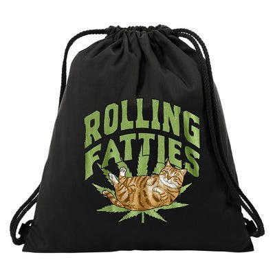 Vintage Rolling Fatties Cat Retro Kitty Kitten Drawstring Bag