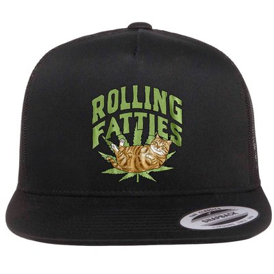 Vintage Rolling Fatties Cat Retro Kitty Kitten Flatbill Hat