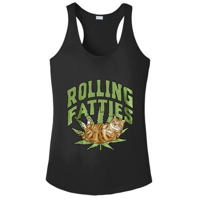 Vintage Rolling Fatties Cat Retro Kitty Kitten Ladies PosiCharge Competitor Racerback Tank