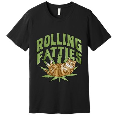 Vintage Rolling Fatties Cat Retro Kitty Kitten Premium T-Shirt