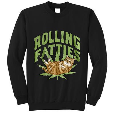 Vintage Rolling Fatties Cat Retro Kitty Kitten Tall Sweatshirt