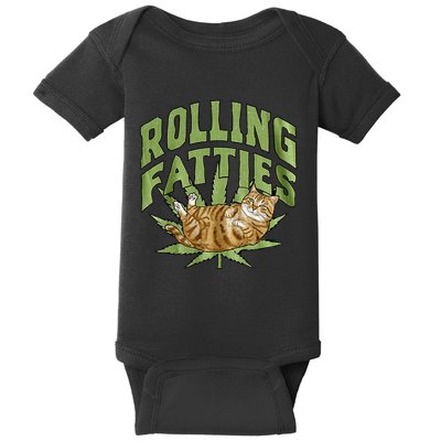 Vintage Rolling Fatties Cat Retro Kitty Kitten Baby Bodysuit