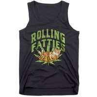 Vintage Rolling Fatties Cat Retro Kitty Kitten Tank Top