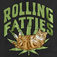 Vintage Rolling Fatties Cat Retro Kitty Kitten Golf Towel