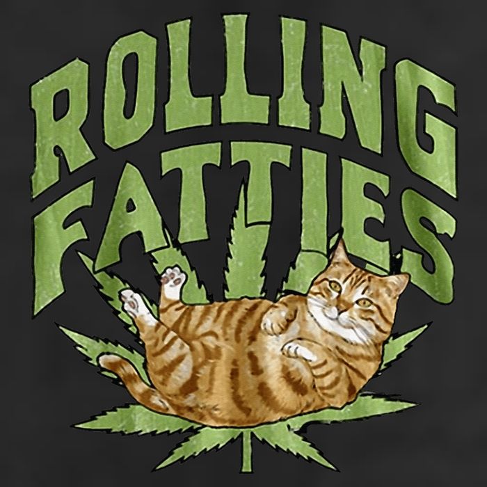Vintage Rolling Fatties Cat Retro Kitty Kitten Golf Towel