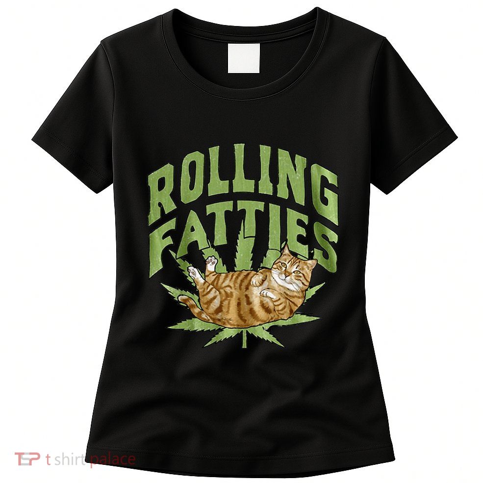 Vintage Rolling Fatties Cat Retro Kitty Kitten Womens T-Shirt