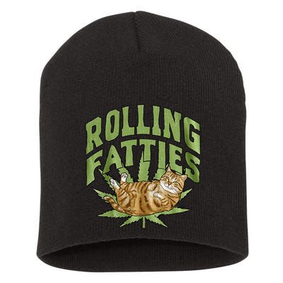 Vintage Rolling Fatties Cat Retro Kitty Kitten Short Acrylic Beanie