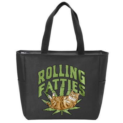 Vintage Rolling Fatties Cat Retro Kitty Kitten Zip Tote Bag