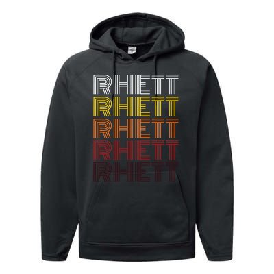 Vintage Rhett First Name Rhett Performance Fleece Hoodie