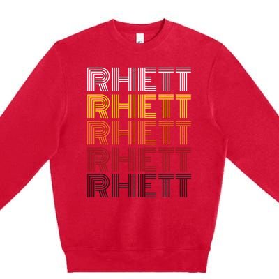 Vintage Rhett First Name Rhett Premium Crewneck Sweatshirt