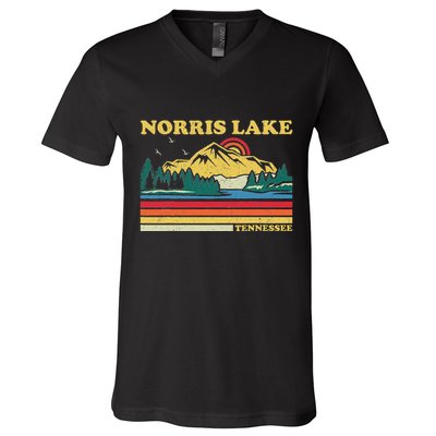 Vintage Retro Family Vacation Tennessee Norris Lake V-Neck T-Shirt