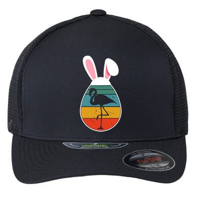 Vintage Retro Flamingo In Easter Egg Bunny Flamingo Lover Gift Flexfit Unipanel Trucker Cap