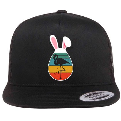 Vintage Retro Flamingo In Easter Egg Bunny Flamingo Lover Gift Flatbill Hat