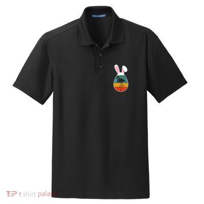 Vintage Retro Flamingo In Easter Egg Bunny Flamingo Lover Gift Dry Zone Grid Polo
