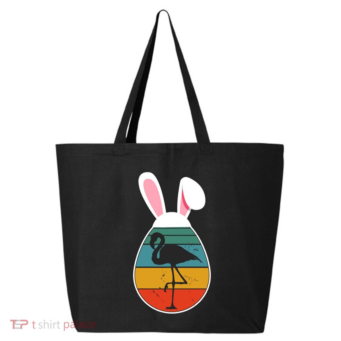 Vintage Retro Flamingo In Easter Egg Bunny Flamingo Lover Gift 25L Jumbo Tote