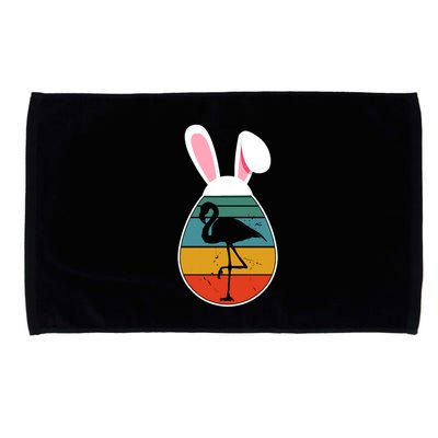 Vintage Retro Flamingo In Easter Egg Bunny Flamingo Lover Gift Microfiber Hand Towel