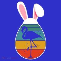 Vintage Retro Flamingo In Easter Egg Bunny Flamingo Lover Gift Tall T-Shirt