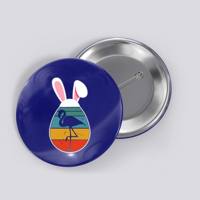 Vintage Retro Flamingo In Easter Egg Bunny Flamingo Lover Gift Button