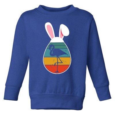 Vintage Retro Flamingo In Easter Egg Bunny Flamingo Lover Gift Toddler Sweatshirt