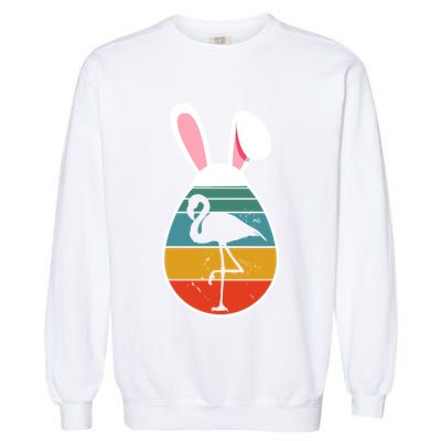 Vintage Retro Flamingo In Easter Egg Bunny Flamingo Lover Gift Garment-Dyed Sweatshirt