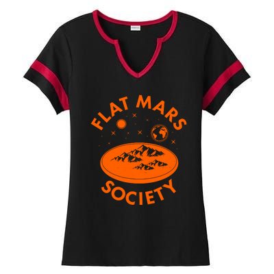 Vintage Retro Flat Mars Society Ladies Halftime Notch Neck Tee