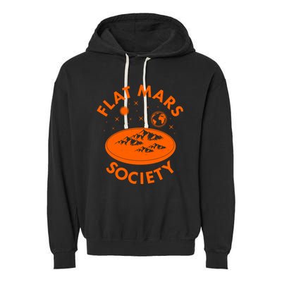 Vintage Retro Flat Mars Society Garment-Dyed Fleece Hoodie