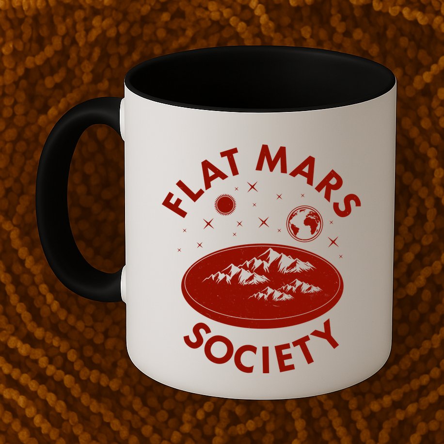 Vintage Retro Flat Mars Society Mug
