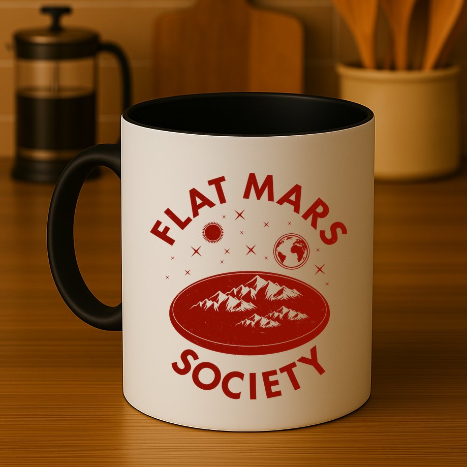Vintage Retro Flat Mars Society Mug