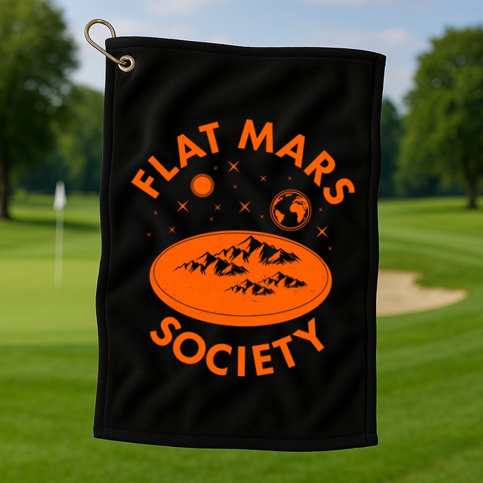 Vintage Retro Flat Mars Society Golf Towel