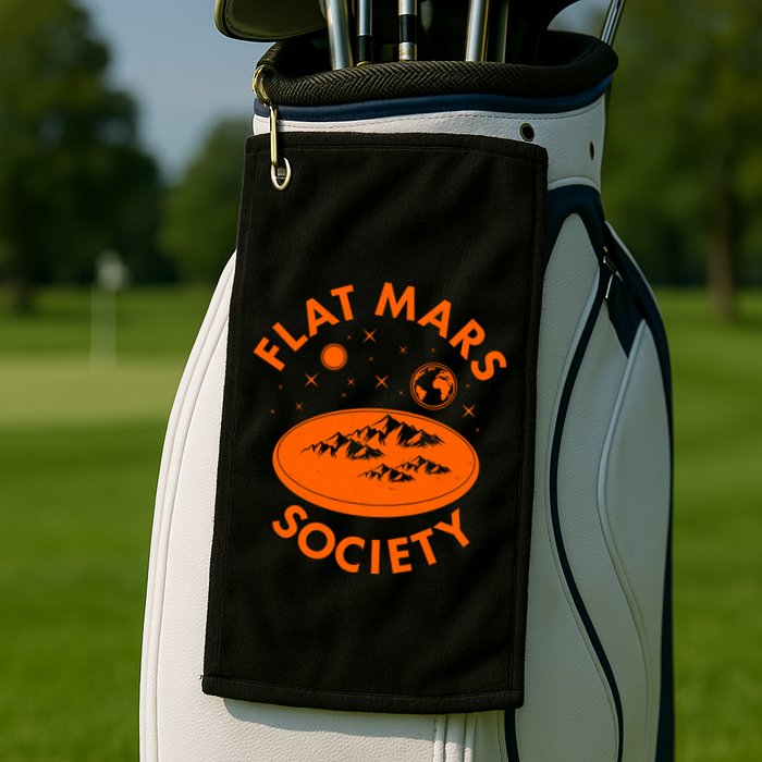 Vintage Retro Flat Mars Society Golf Towel