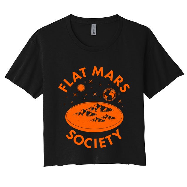 Vintage Retro Flat Mars Society Crop Top