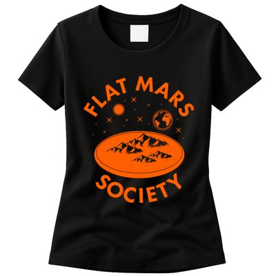 Vintage Retro Flat Mars Society Womens T-Shirt