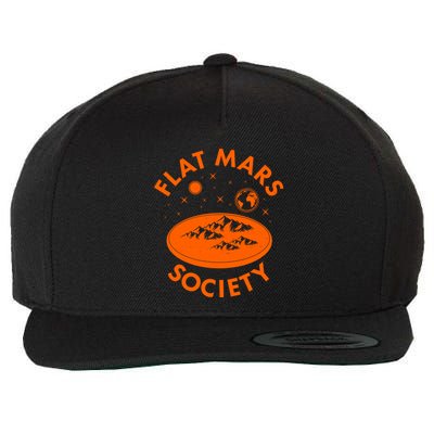 Vintage Retro Flat Mars Society Wool Snapback Cap