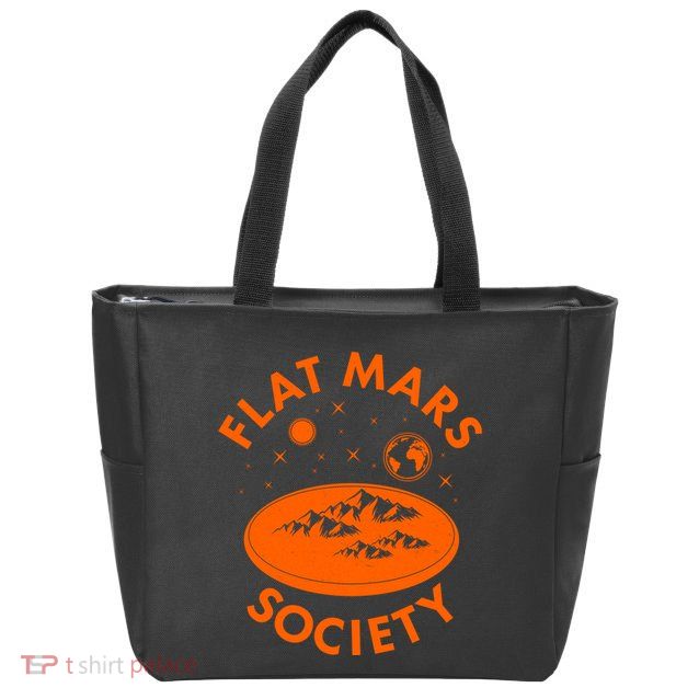 Vintage Retro Flat Mars Society Zip Tote Bag