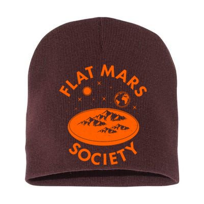 Vintage Retro Flat Mars Society Short Acrylic Beanie