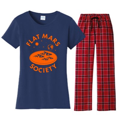 Vintage Retro Flat Mars Society Women's Flannel Pajama Set