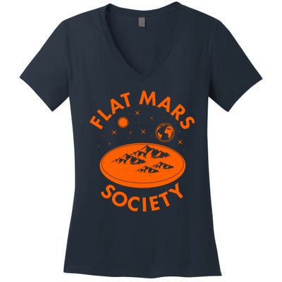 Vintage Retro Flat Mars Society Women's V-Neck T-Shirt